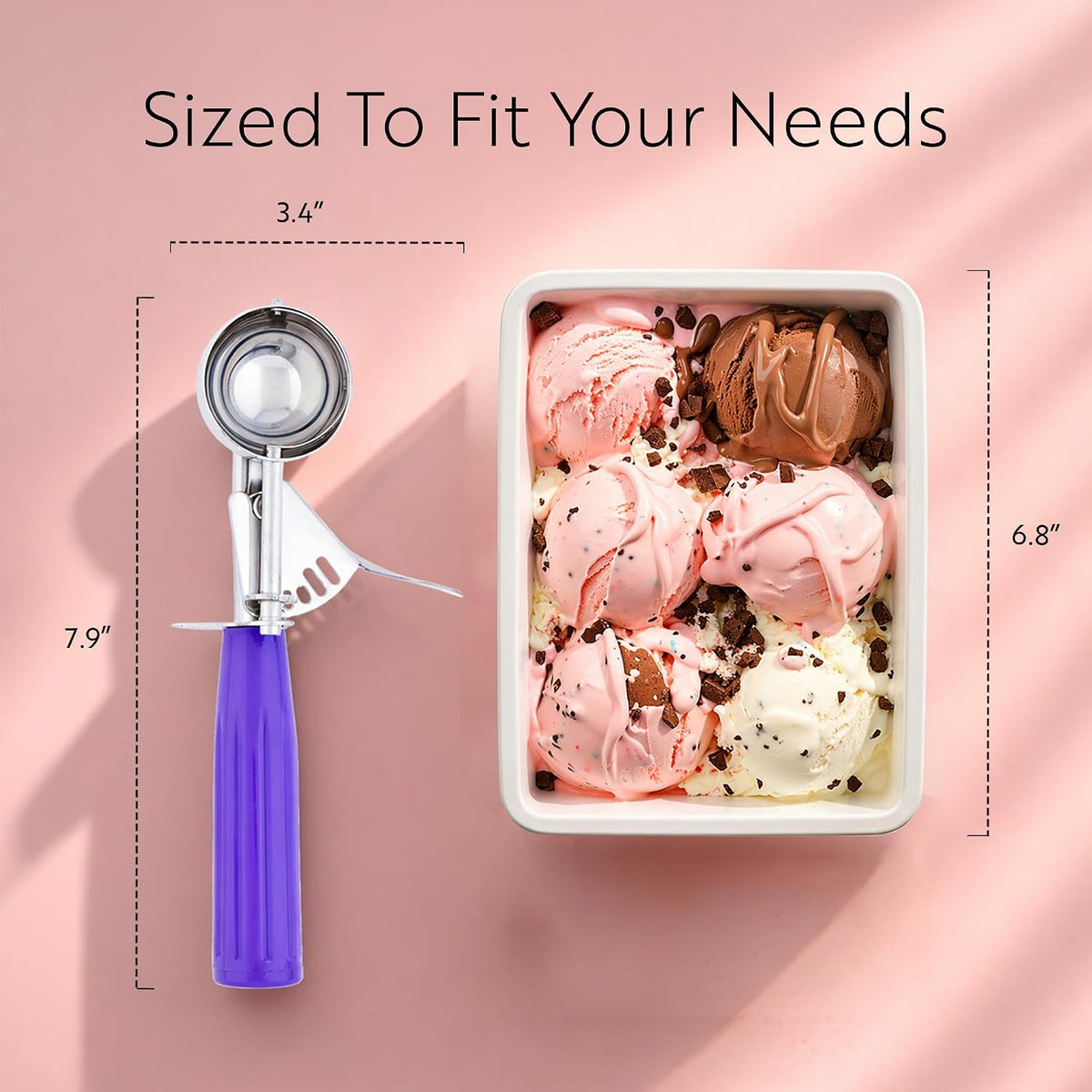 Met Lux 8 Ounce Portion Scoop 1 Durable Disher Scoop - Thumb Trigger Orange Stainless Steel Ice cream Disher For Portion Control For Ice Cream Mashed Potato And Cookie Batter