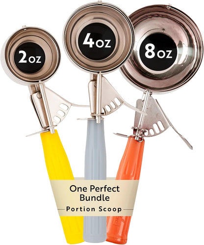 Met Lux 8 Ounce Portion Scoop 1 Durable Disher Scoop - Thumb Trigger Orange Stainless Steel Ice cream Disher For Portion Control For Ice Cream Mashed Potato And Cookie Batter