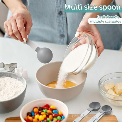 Measuring Cups Set Measuring Spoons Set, Nesting Measure Cups with Stainless Steel Handle, For Measuring Dry and Liquid Ingredients Small Teaspoon with Plastic Head (Mint Green)