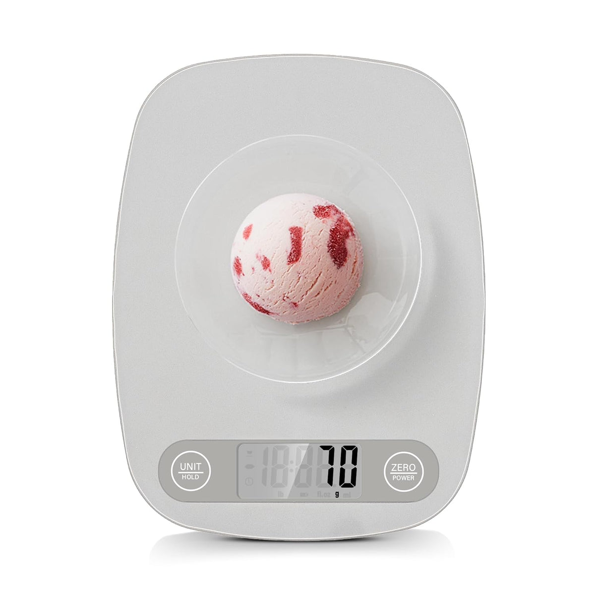 Food Scale Kitchen-Scale 11lb/5kg Food Scale for Kitchen Stainless Steel LCD Display Tare Function (g/oz/ml) for Meal Prep Coffee (Batteries Included)