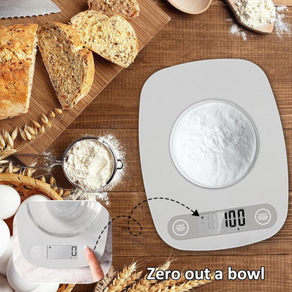 Food Scale Kitchen-Scale 11lb/5kg Food Scale for Kitchen Stainless Steel LCD Display Tare Function (g/oz/ml) for Meal Prep Coffee (Batteries Included)