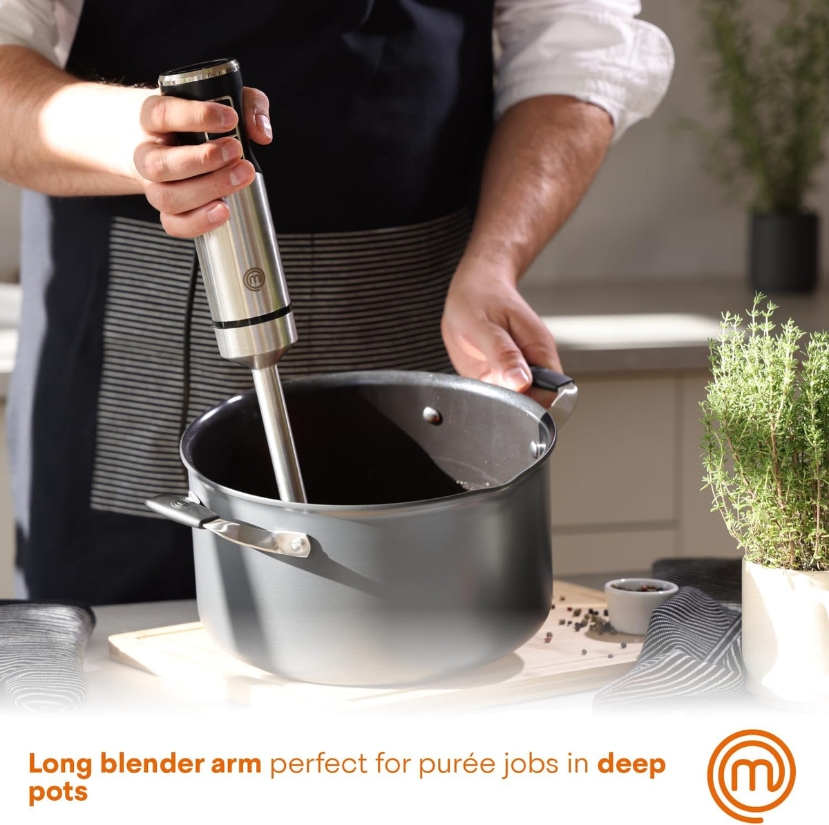 Immersion Blender Handheld with Electric Whisk & Milk Frother Attachments, Hand Held Stainless Steel Stick Emulsifier for Making Baby Food, Soup, Puree, Cake, Cappuccino, Latte etc, 400W