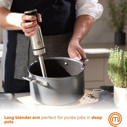 Immersion Blender Handheld with Electric Whisk & Milk Frother Attachments, Hand Held Stainless Steel Stick Emulsifier for Making Baby Food, Soup, Puree, Cake, Cappuccino, Latte etc, 400W