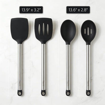 Silicone Kitchen Utensils Set, NonToxic, Plastic-Free, 8PCS, Blue