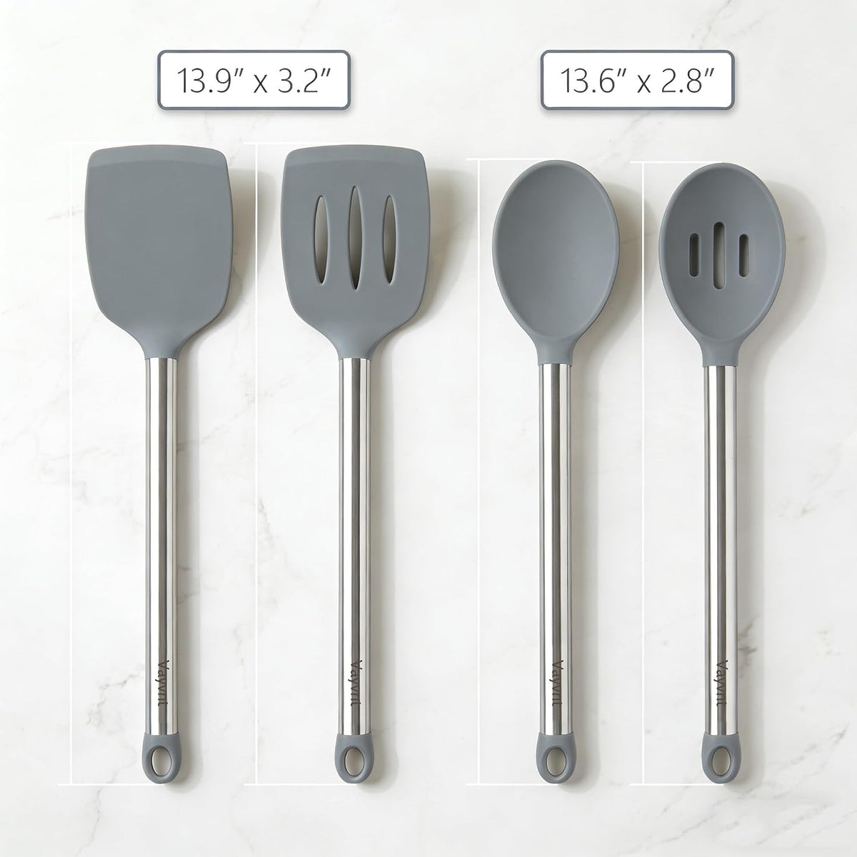 Silicone Kitchen Utensils Set, NonToxic, Plastic-Free, 8PCS, Blue