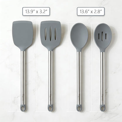 Silicone Kitchen Utensils Set, NonToxic, Plastic-Free, 8PCS, Blue