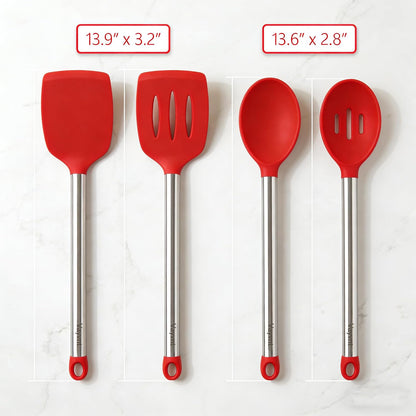 Silicone Kitchen Utensils Set, NonToxic, Plastic-Free, 8PCS, Blue