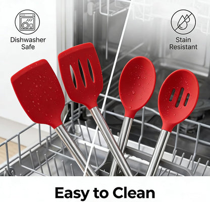 Silicone Kitchen Utensils Set, NonToxic, Plastic-Free, 8PCS, Blue