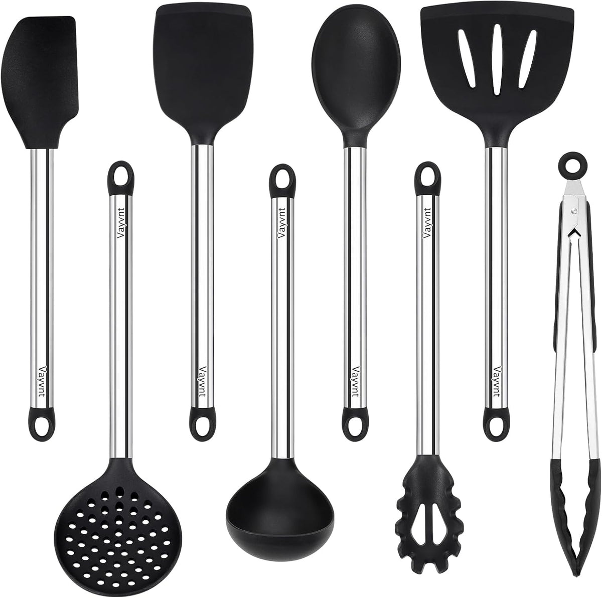 Silicone Kitchen Utensils Set, NonToxic, Plastic-Free, 8PCS, Blue
