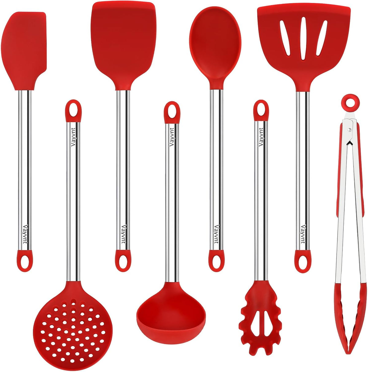 Silicone Kitchen Utensils Set, NonToxic, Plastic-Free, 8PCS, Blue