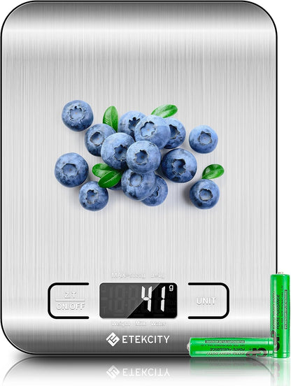 Food Kitchen Scale, Digital Grams and Ounces, 11lb