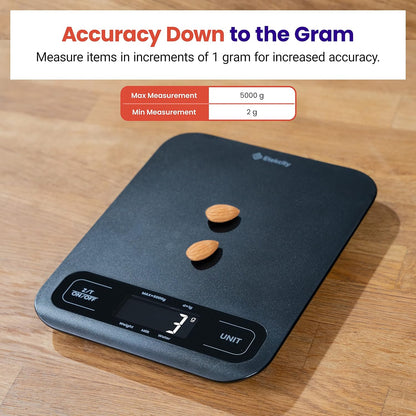 Food Kitchen Scale, Digital Grams and Ounces, 11lb
