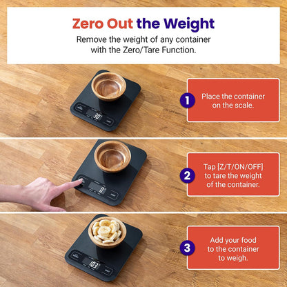 Food Kitchen Scale, Digital Grams and Ounces, 11lb
