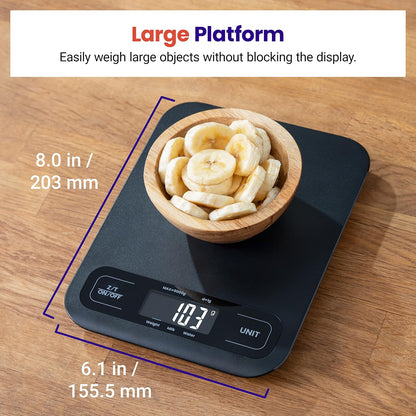Food Kitchen Scale, Digital Grams and Ounces, 11lb