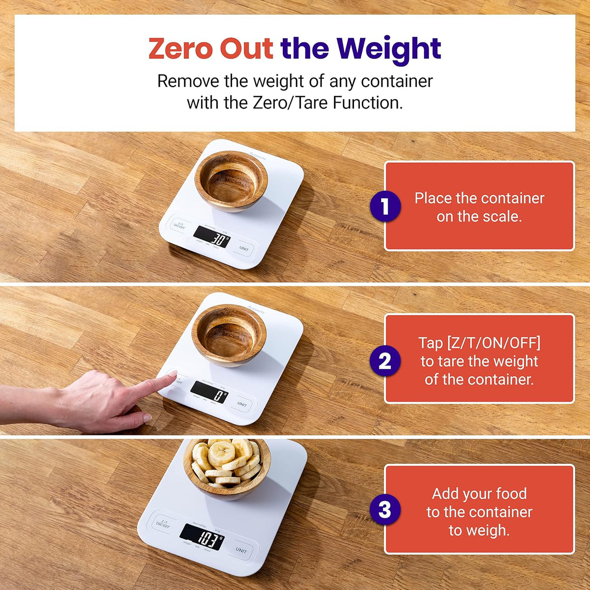 Food Kitchen Scale, Digital Grams and Ounces, 11lb