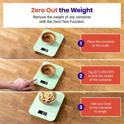 Food Kitchen Scale, Digital Grams and Ounces, 11lb