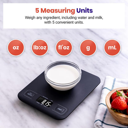 Food Kitchen Scale, Digital Grams and Ounces, 11lb
