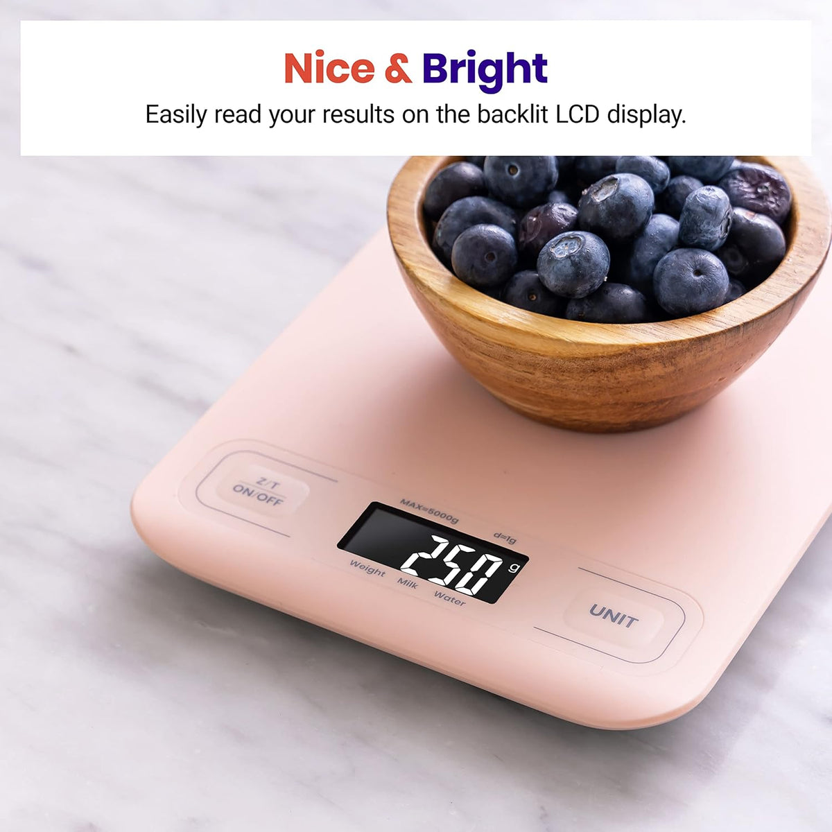 Food Kitchen Scale, Digital Grams and Ounces, 11lb