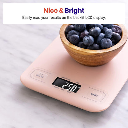 Food Kitchen Scale, Digital Grams and Ounces, 11lb