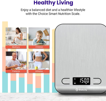 Food Kitchen Scale, Digital Grams and Ounces, 11lb