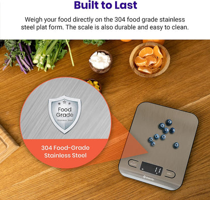 Food Kitchen Scale, Digital Grams and Ounces, 11lb