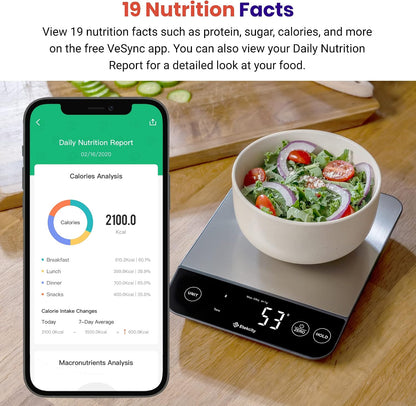 Food Kitchen Scale, Digital Grams and Ounces, 11lb