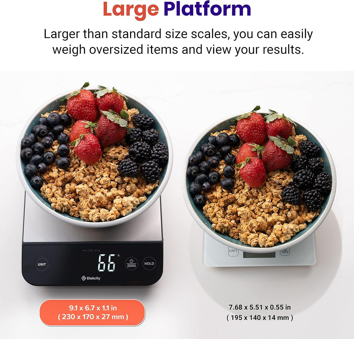 Food Kitchen Scale, Digital Grams and Ounces, 11lb