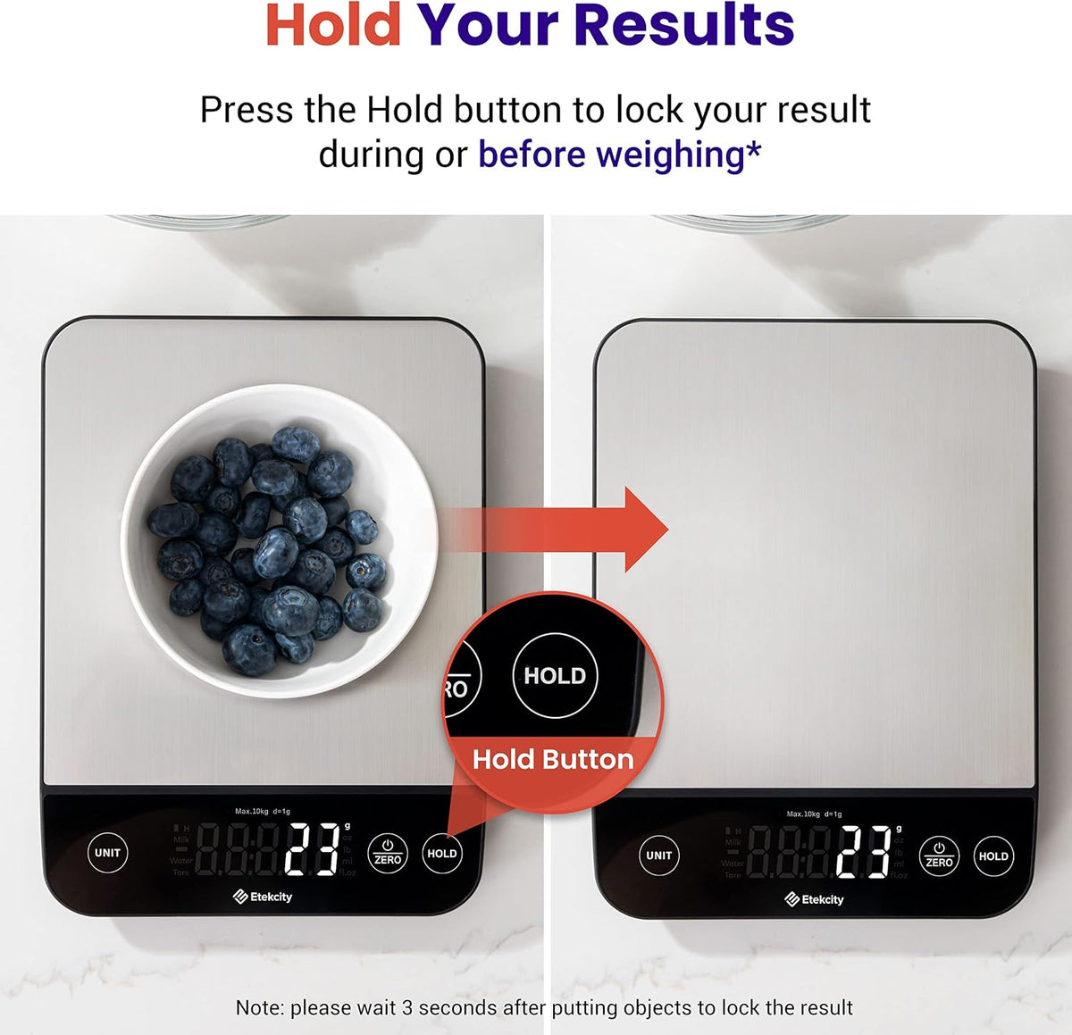 Food Kitchen Scale, Digital Grams and Ounces, 11lb