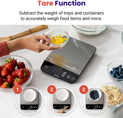 Food Kitchen Scale, Digital Grams and Ounces, 11lb