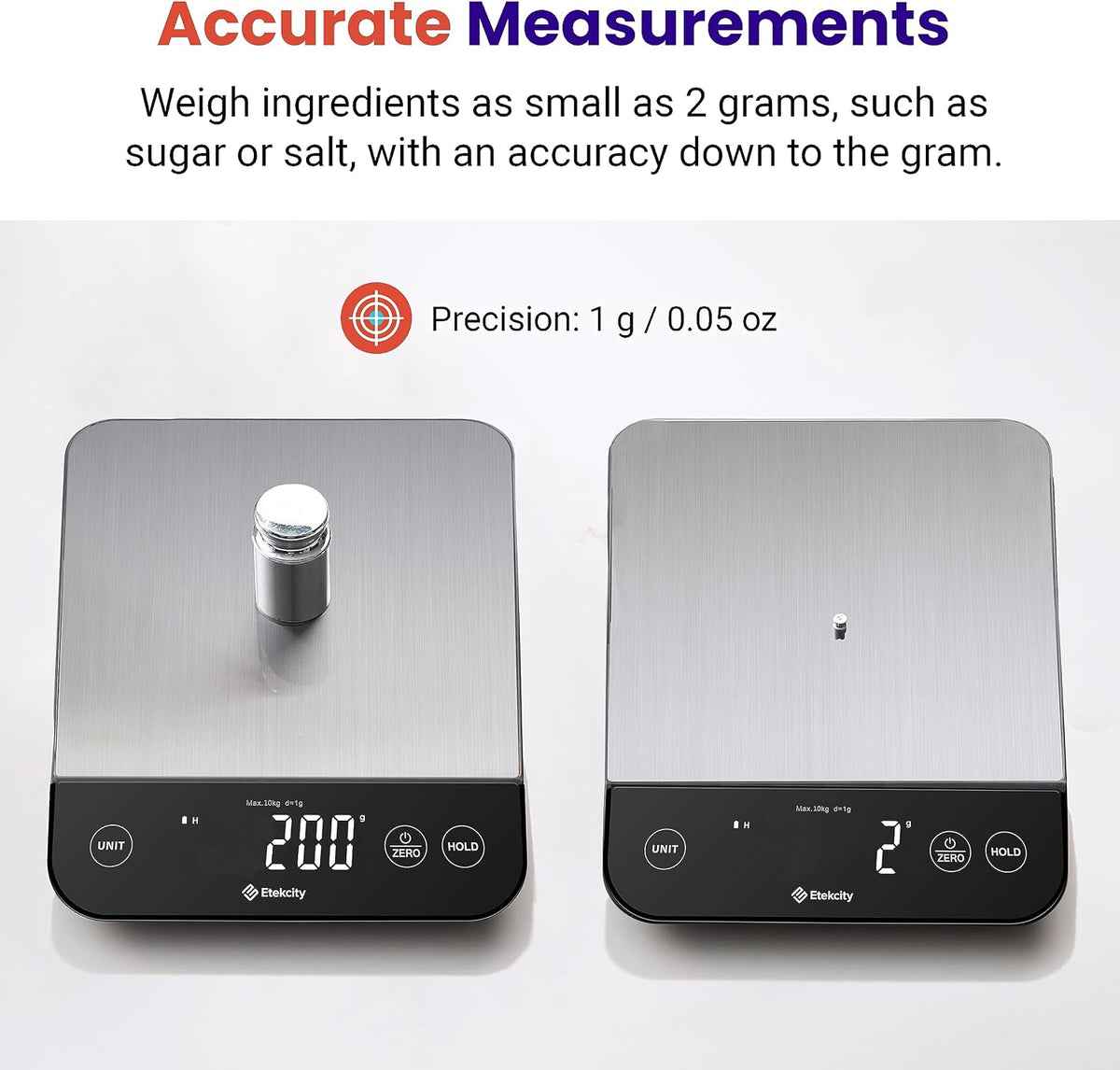 Food Kitchen Scale, Digital Grams and Ounces, 11lb