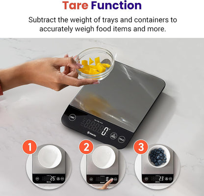 Food Kitchen Scale, Digital Grams and Ounces, 11lb