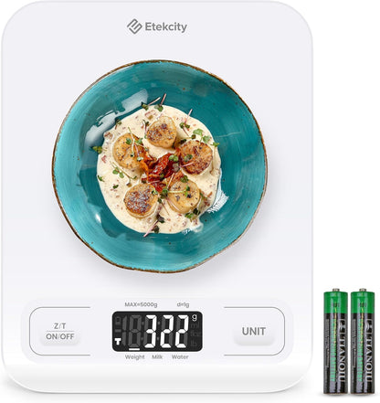 Food Kitchen Scale, Digital Grams and Ounces, 11lb
