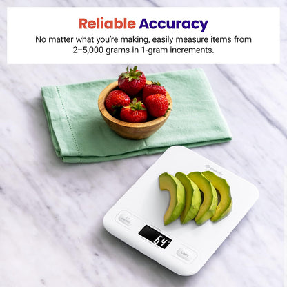 Food Kitchen Scale, Digital Grams and Ounces, 11lb