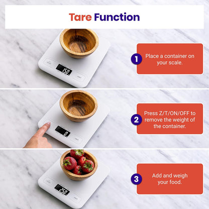 Food Kitchen Scale, Digital Grams and Ounces, 11lb