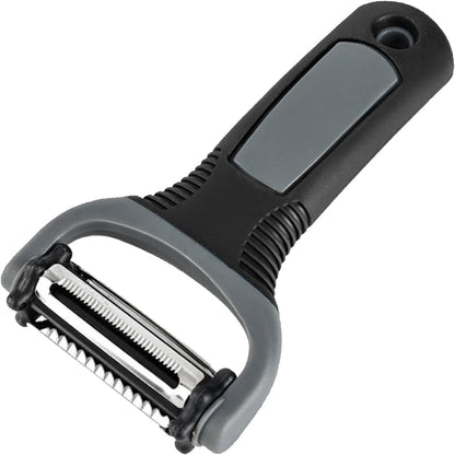 3-in-1 Rotary Vegetable Peeler with 3 Blades, Multi-Function Stainless Steel Peeler & Julienne Slicer, Non-Slip Grip Handle for Potato, Carrot, Fruit, Kitchen Gadgets
