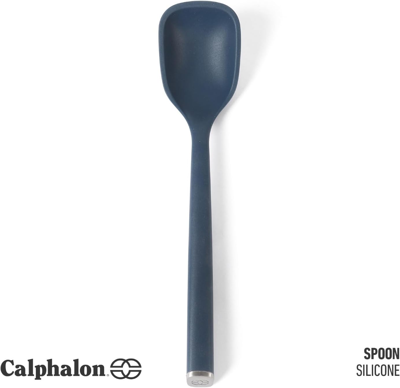 Edge Silicone Slotted Turner, Flexible Silicone Slotted Spatula with Reinforced Core, Heat-Resistant Nonstick-Safe Turner for Draining, Navy