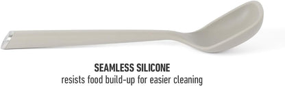 Edge Silicone Slotted Turner, Flexible Silicone Slotted Spatula with Reinforced Core, Heat-Resistant Nonstick-Safe Turner for Draining, Navy