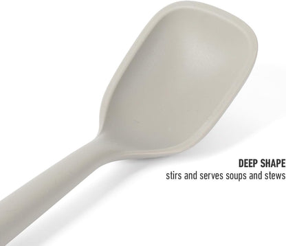 Edge Silicone Slotted Turner, Flexible Silicone Slotted Spatula with Reinforced Core, Heat-Resistant Nonstick-Safe Turner for Draining, Navy