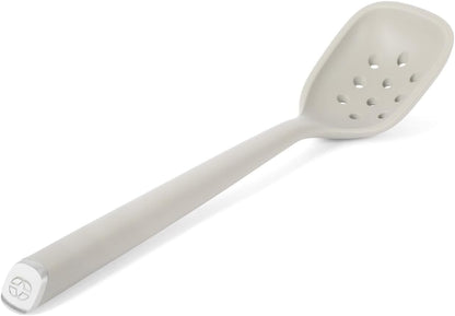 Edge Silicone Slotted Turner, Flexible Silicone Slotted Spatula with Reinforced Core, Heat-Resistant Nonstick-Safe Turner for Draining, Navy