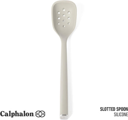 Edge Silicone Slotted Turner, Flexible Silicone Slotted Spatula with Reinforced Core, Heat-Resistant Nonstick-Safe Turner for Draining, Navy