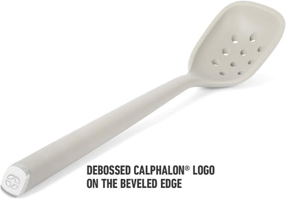 Edge Silicone Slotted Turner, Flexible Silicone Slotted Spatula with Reinforced Core, Heat-Resistant Nonstick-Safe Turner for Draining, Navy