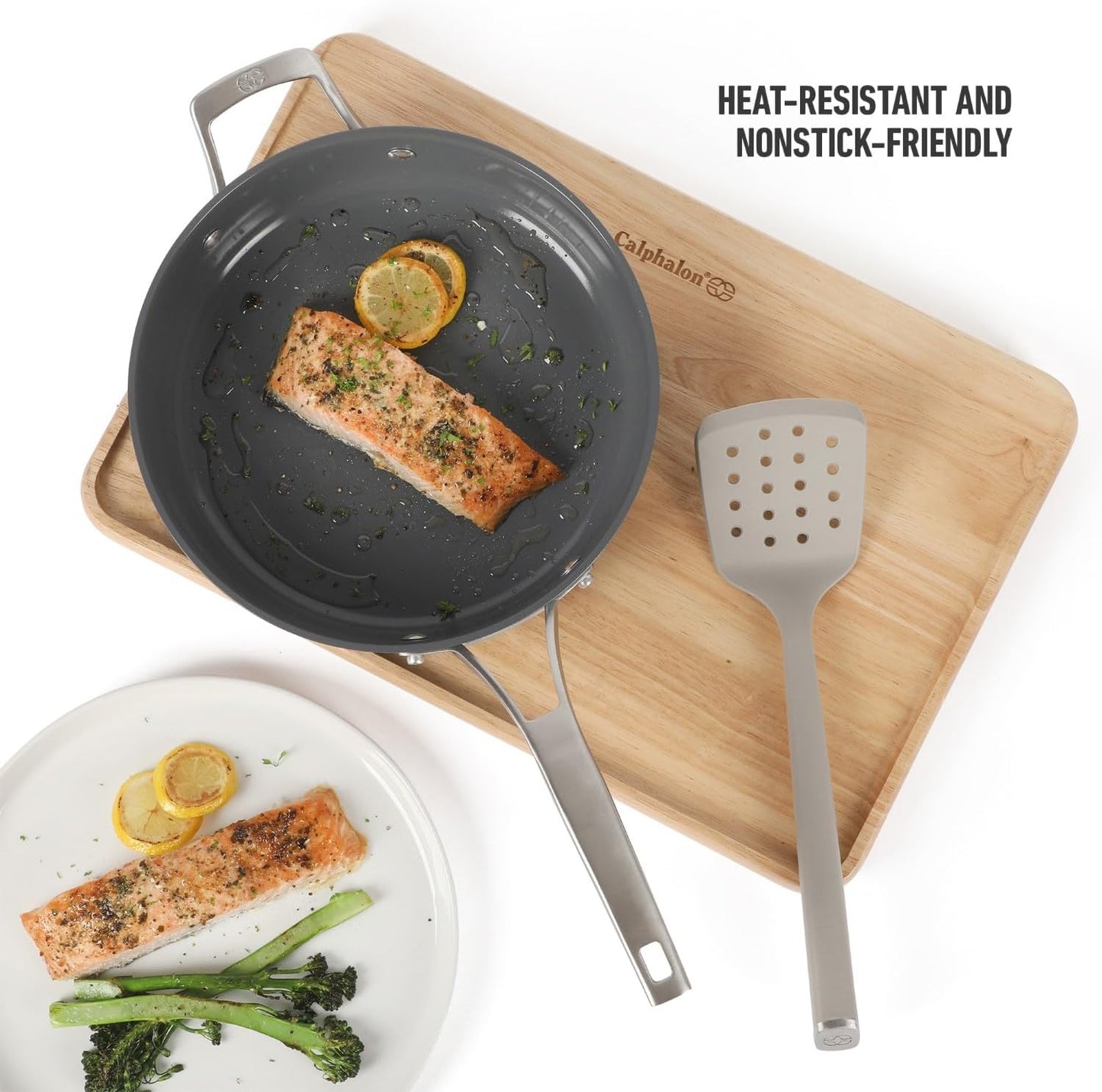 Edge Silicone Slotted Turner, Flexible Silicone Slotted Spatula with Reinforced Core, Heat-Resistant Nonstick-Safe Turner for Draining, Navy