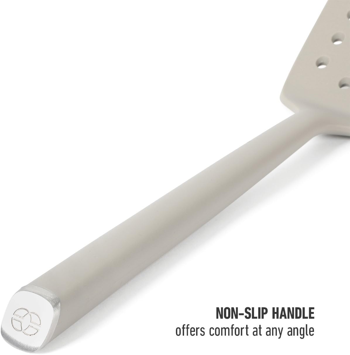 Edge Silicone Slotted Turner, Flexible Silicone Slotted Spatula with Reinforced Core, Heat-Resistant Nonstick-Safe Turner for Draining, Navy