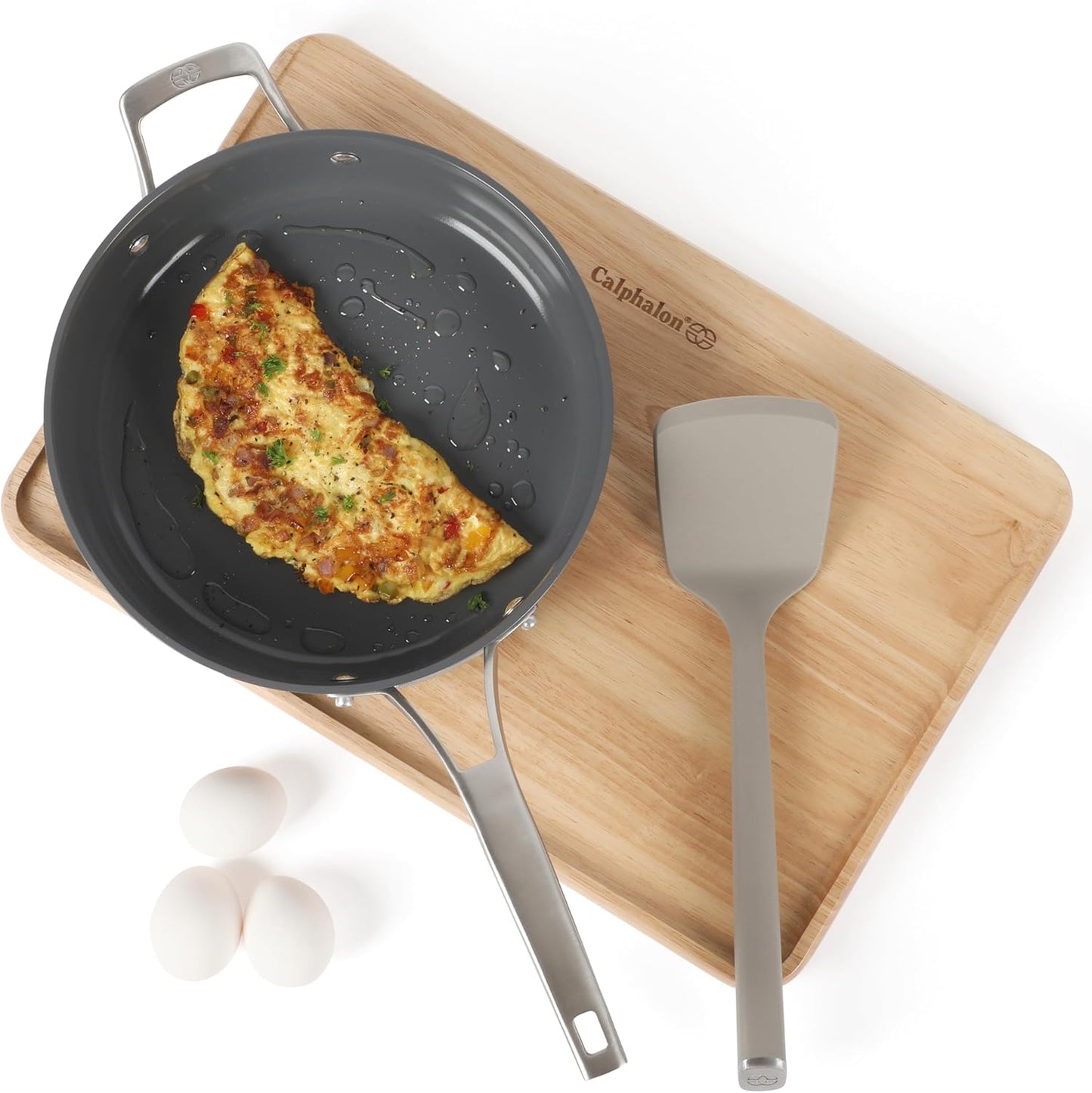 Edge Silicone Slotted Turner, Flexible Silicone Slotted Spatula with Reinforced Core, Heat-Resistant Nonstick-Safe Turner for Draining, Navy