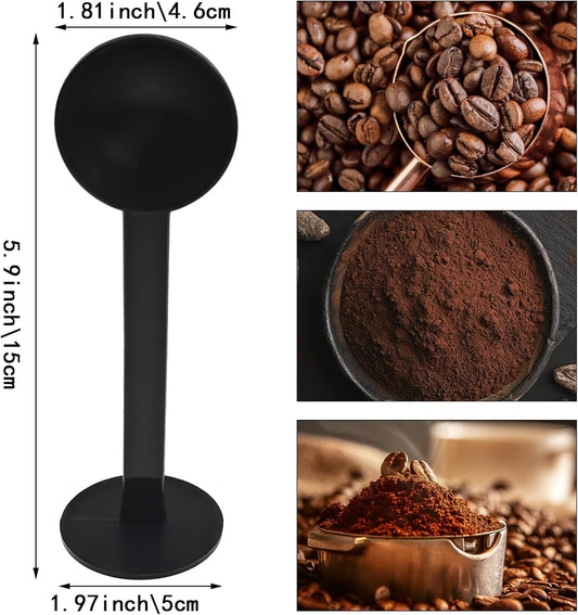 3 PACK 2-In-1 Black Espresso Coffee Bean Spoon, Tamping Scoop Tamper Tea Tool