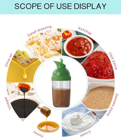 Salad Dressing Shaker Container, Homemade Salad Dressing Bottle Mixer Measure,Dripless Pour, Soft Grip, BPA Free（2 Pcs）