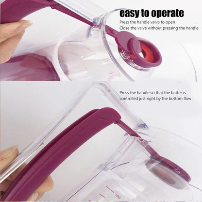 Pancake Batter Dispenser, Batter Dispenser with Squeeze Handle for Pancakes, Waffles, Muffins, And Crepes Baking Tools 900ml