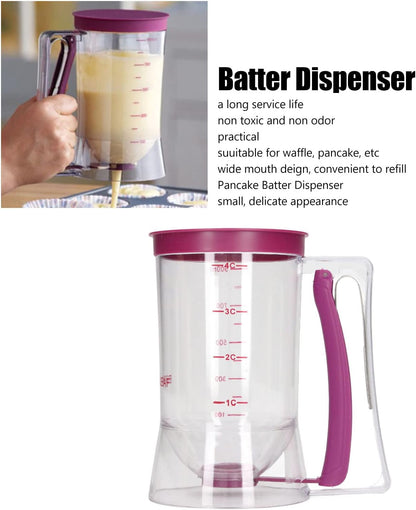 Pancake Batter Dispenser, Batter Dispenser with Squeeze Handle for Pancakes, Waffles, Muffins, And Crepes Baking Tools 900ml