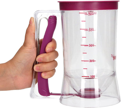 Pancake Batter Dispenser, Batter Dispenser with Squeeze Handle for Pancakes, Waffles, Muffins, And Crepes Baking Tools 900ml