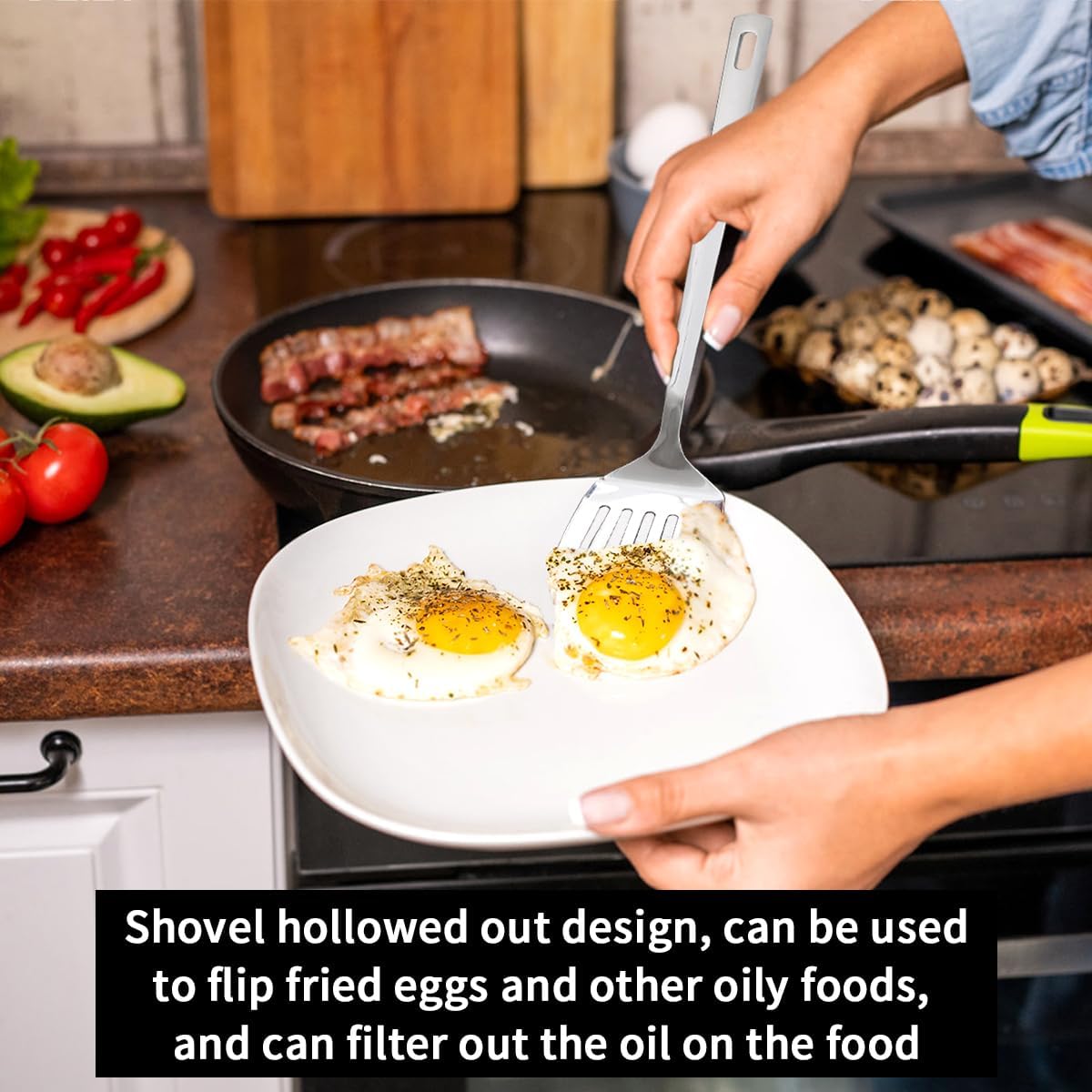 Stainless Steel Spatulas Set, Silver Slotted Turner, Solid Turner, Kitchen Spatulas for Nonstick Cookware, Dishwasher Safe, Easy to Clean